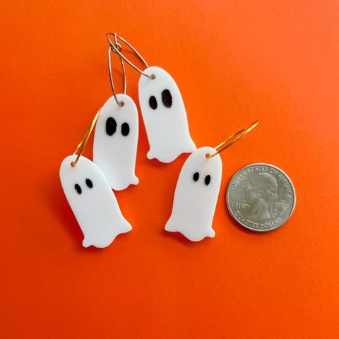 Acrylic Ghost Hoop Earrings
