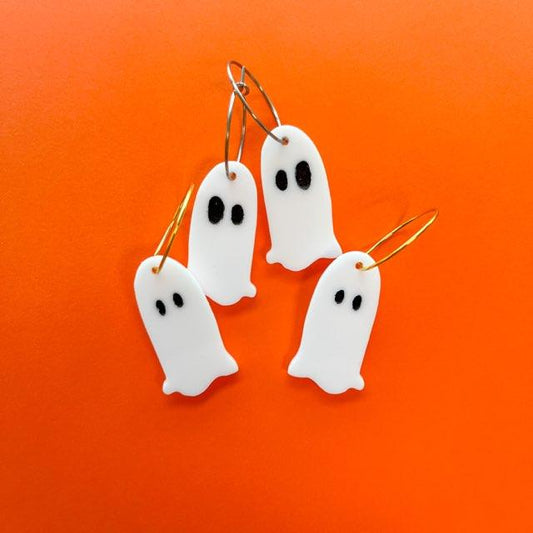 Acrylic Ghost Hoop Earrings