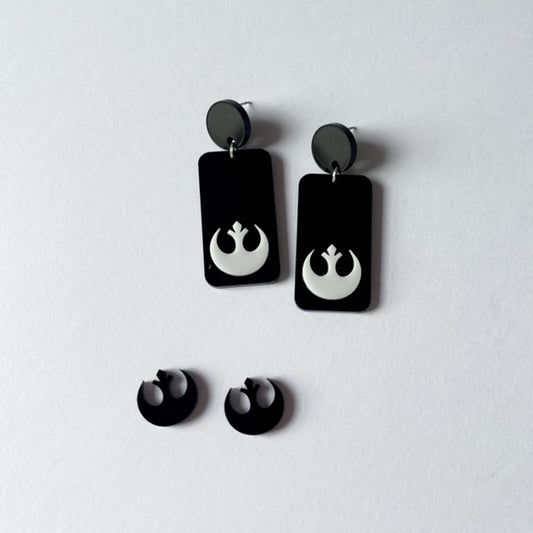 Rebel Alliance Acrylic Earring Dangles and Stud